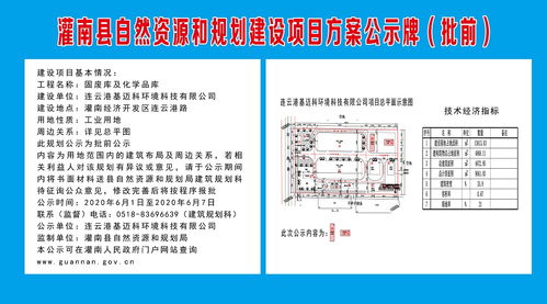 连云港基迈科环境科技固废库及化学品库建设项目方案公示牌 批前